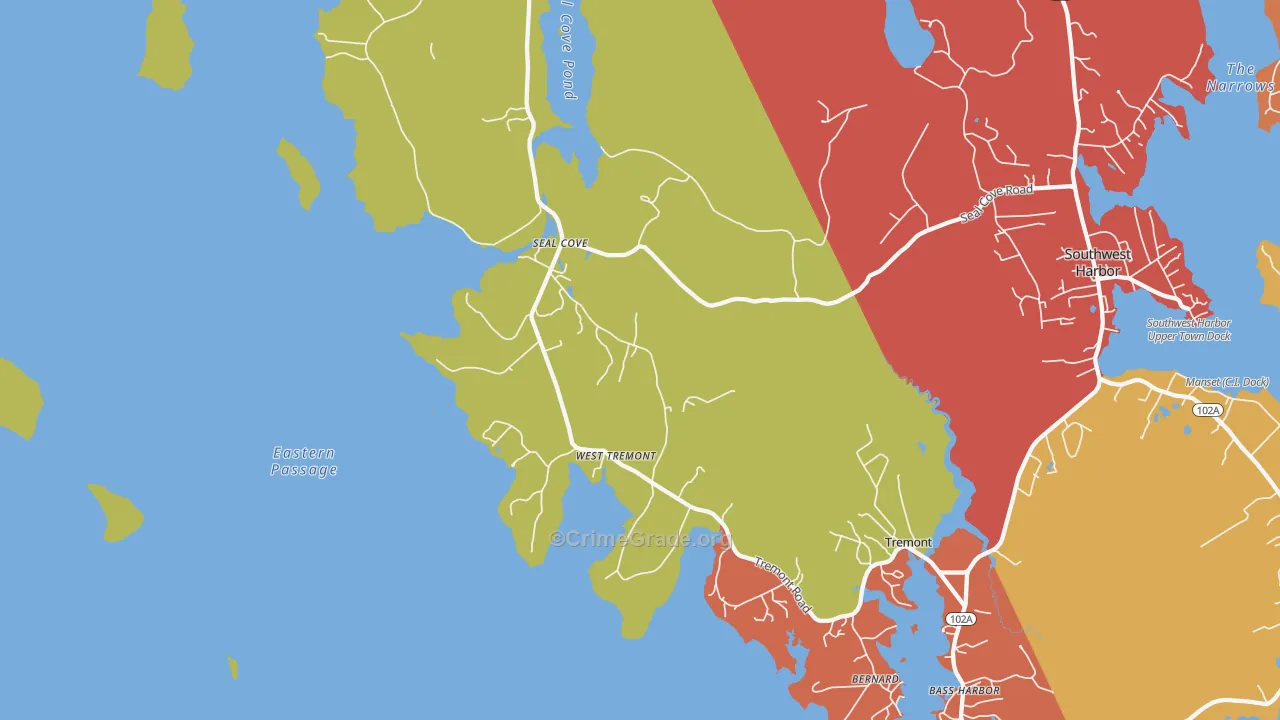 Seal Cove, ME Map of Theft Rates
