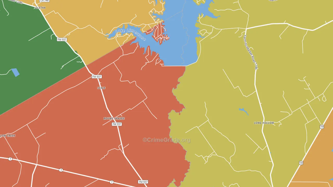 Seale, TX Map of Theft Rates