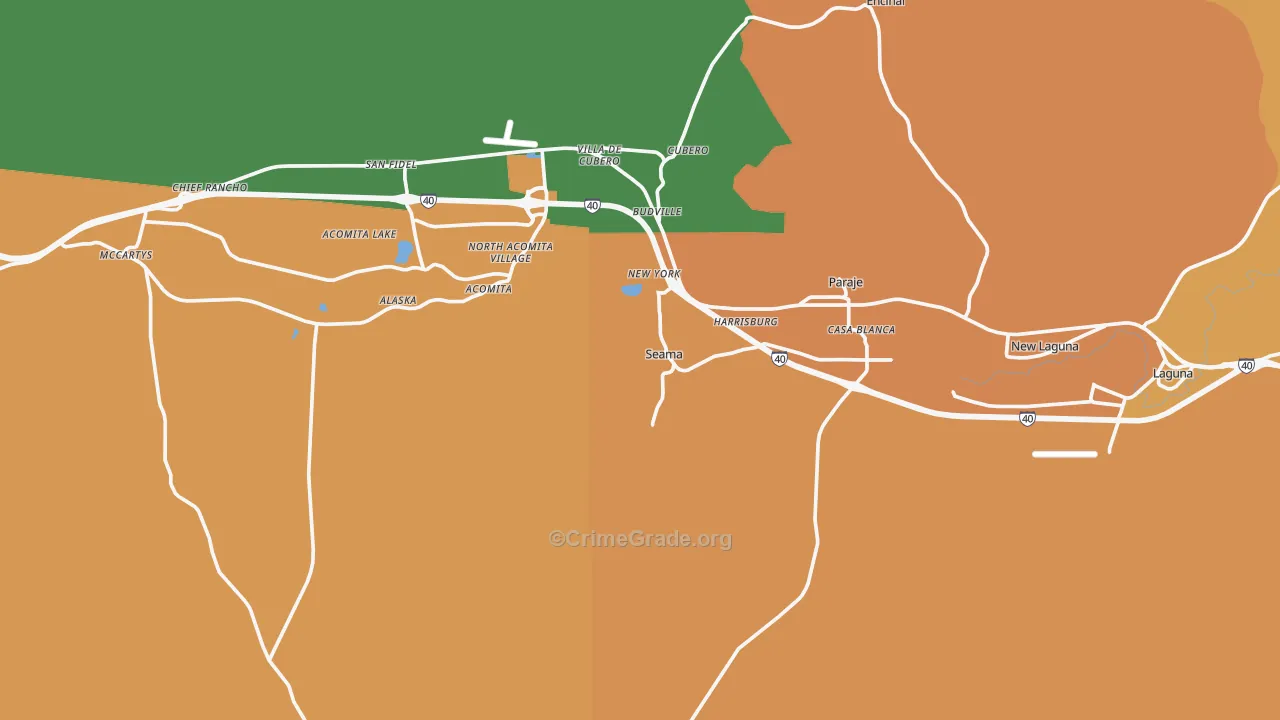 Seama, NM Map of Theft Rates