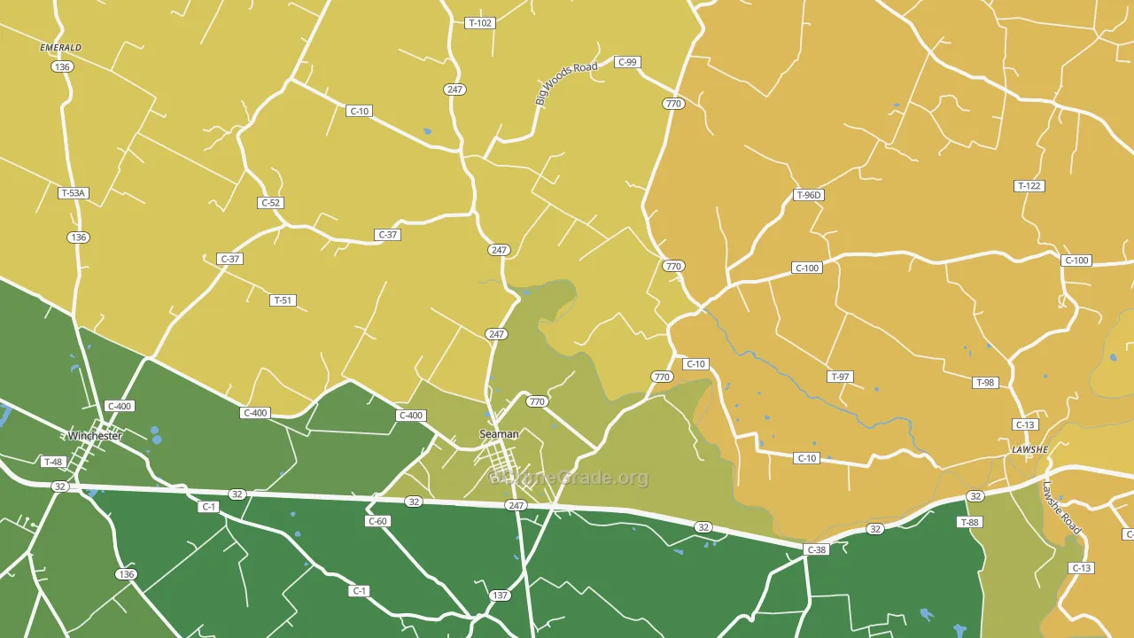Seaman, OH Map of Theft Rates
