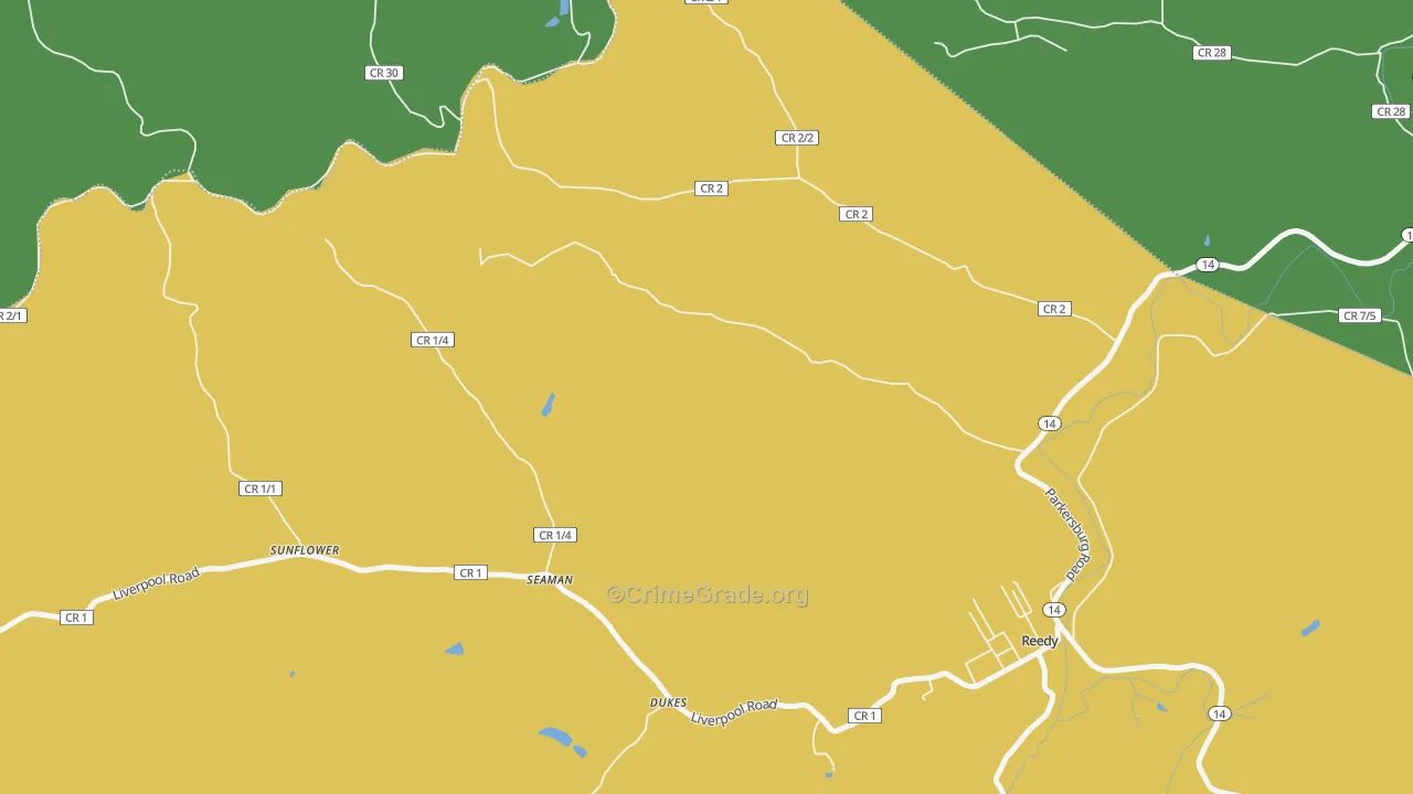 Seaman, WV Map of Theft Rates
