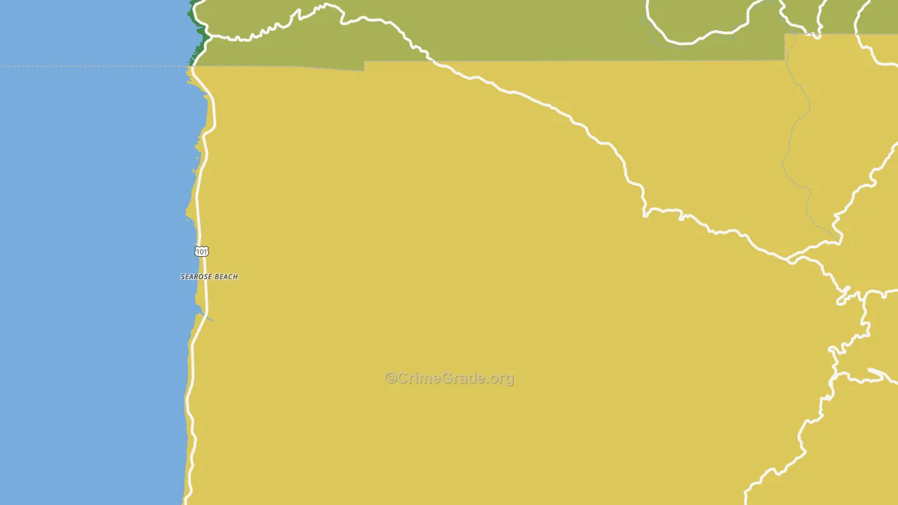 Searose Beach, OR Map of Theft Rates
