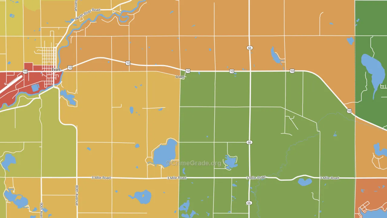 Sears, MI Map of Theft Rates
