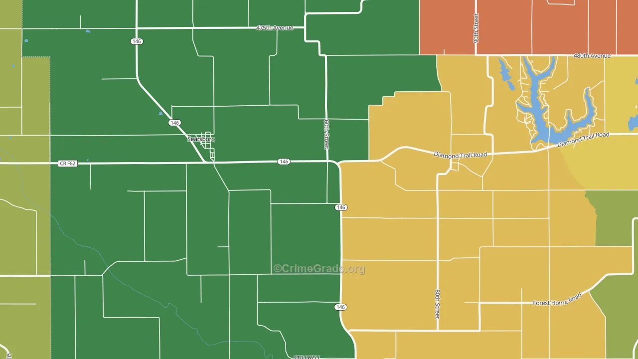 Searsboro, IA Map of Theft Rates