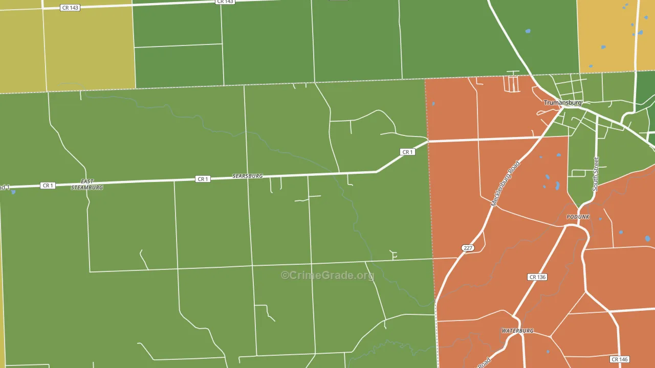 Searsburg, NY Map of Theft Rates