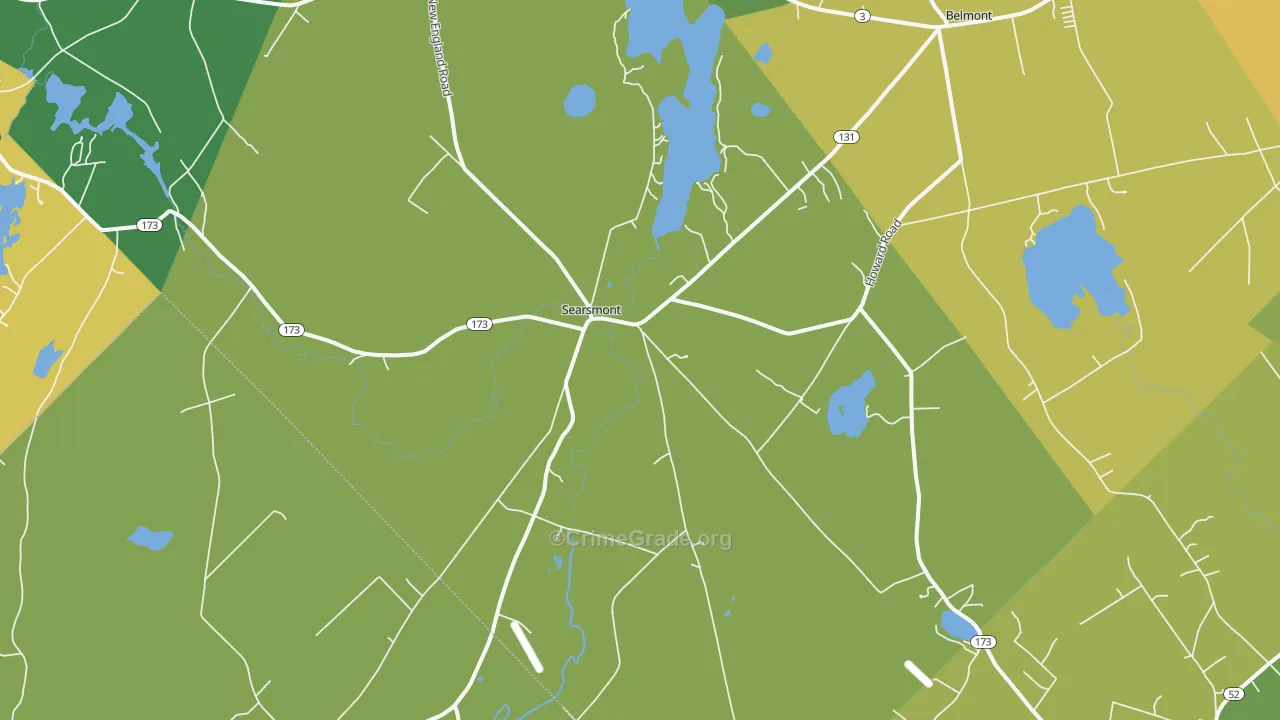 Searsmont, ME Map of Theft Rates