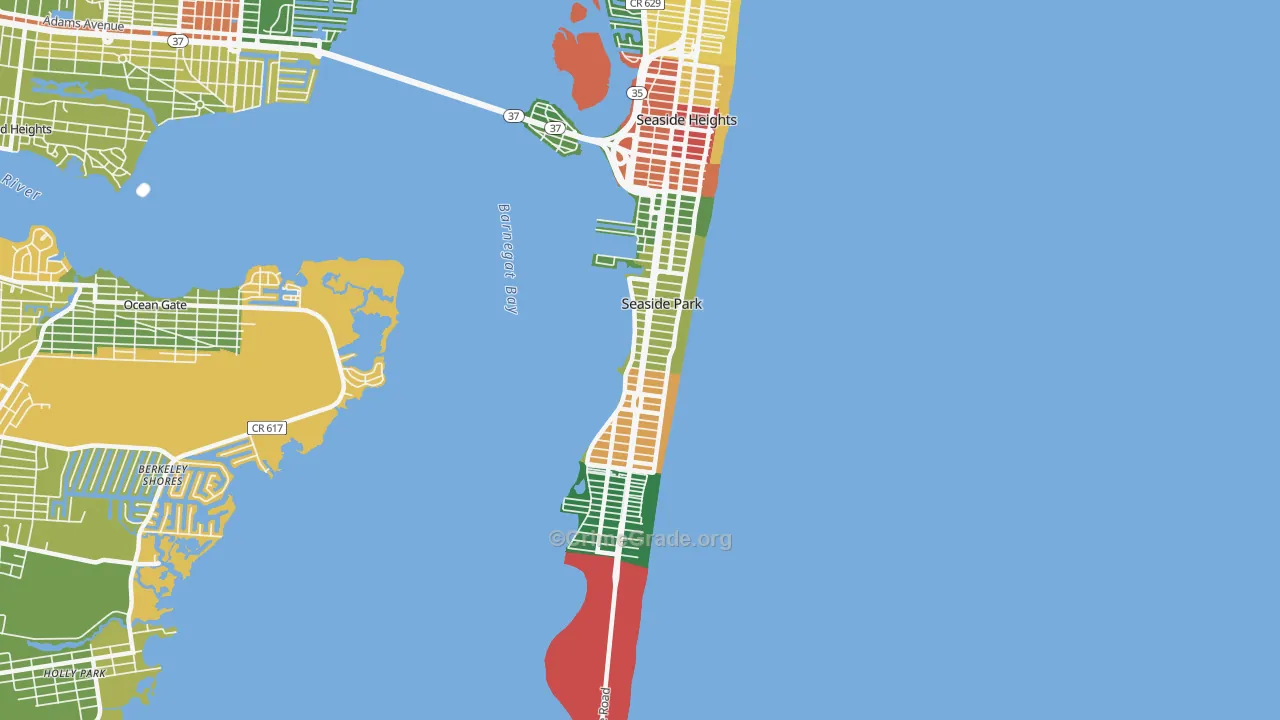 Seaside Park, NJ Map of Theft Rates