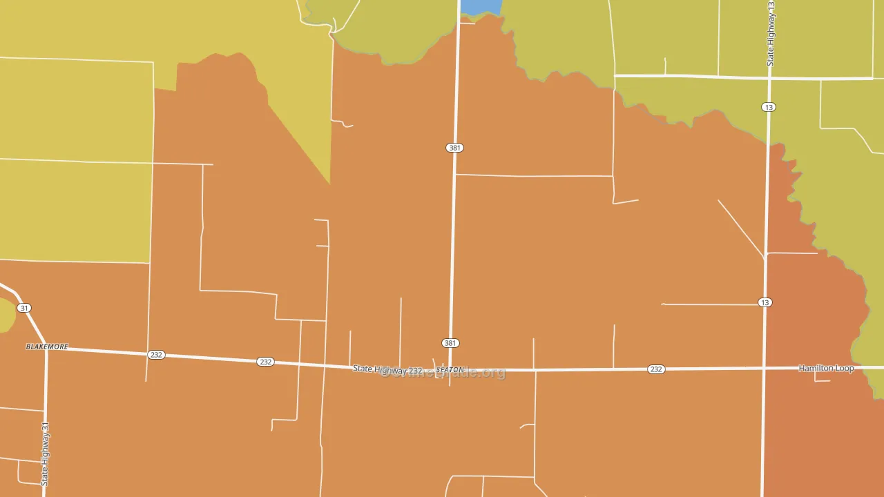 Seaton, AR Map of Theft Rates