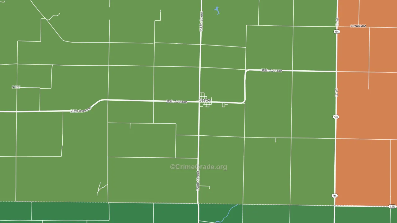 Seaton, IL Map of Theft Rates