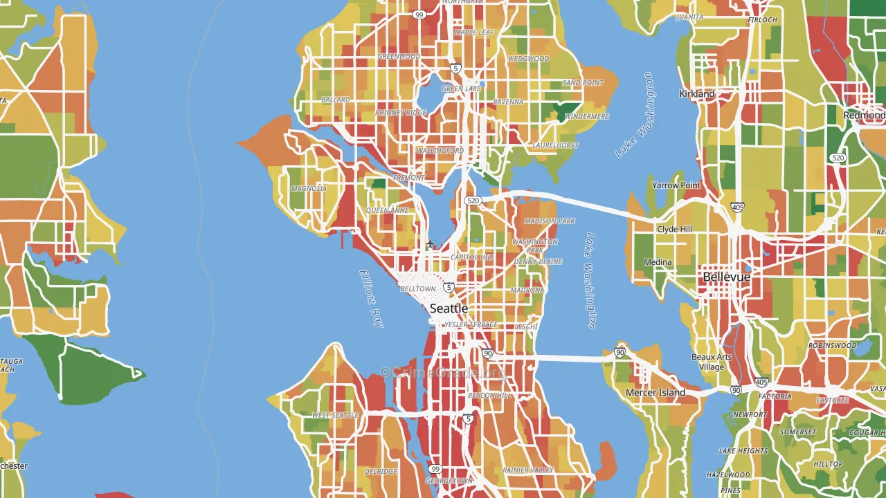 Seattle, WA Map of Theft Rates