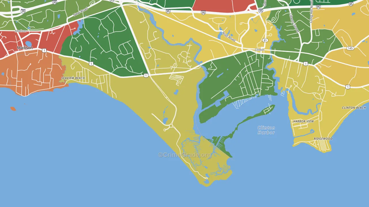 Seaview Beach, CT Map of Theft Rates