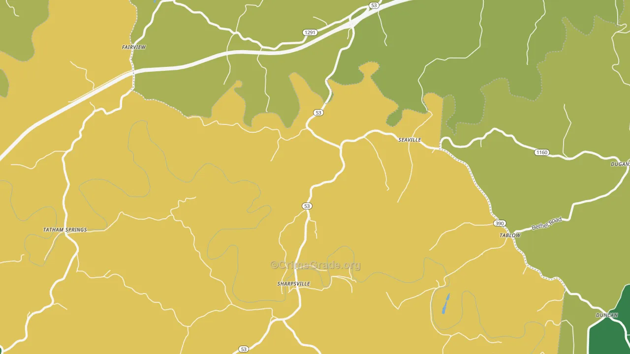 Seaville, KY Map of Theft Rates