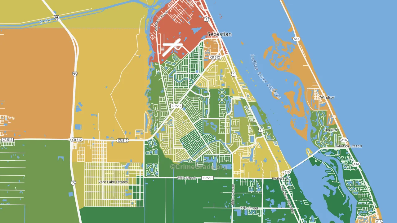 Sebastian, FL Map of Theft Rates