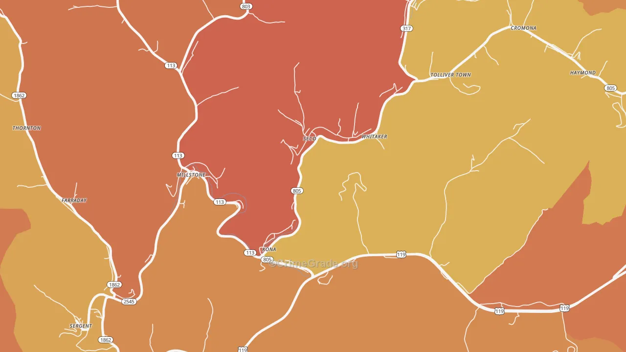 Seco, KY Map of Theft Rates