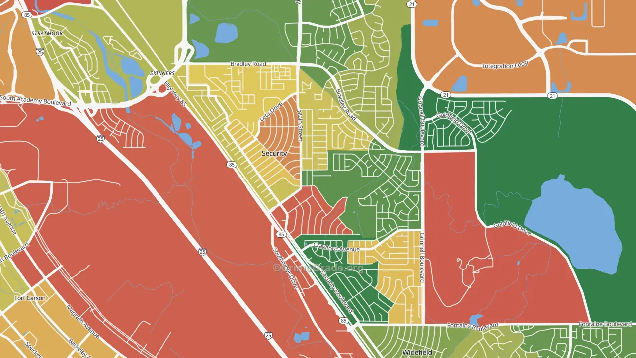Security, Security-Widefield, CO Map of Theft Rates