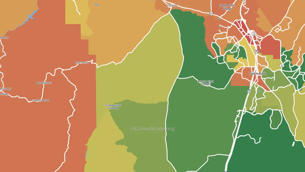 Sedalia, CO Map of Theft Rates