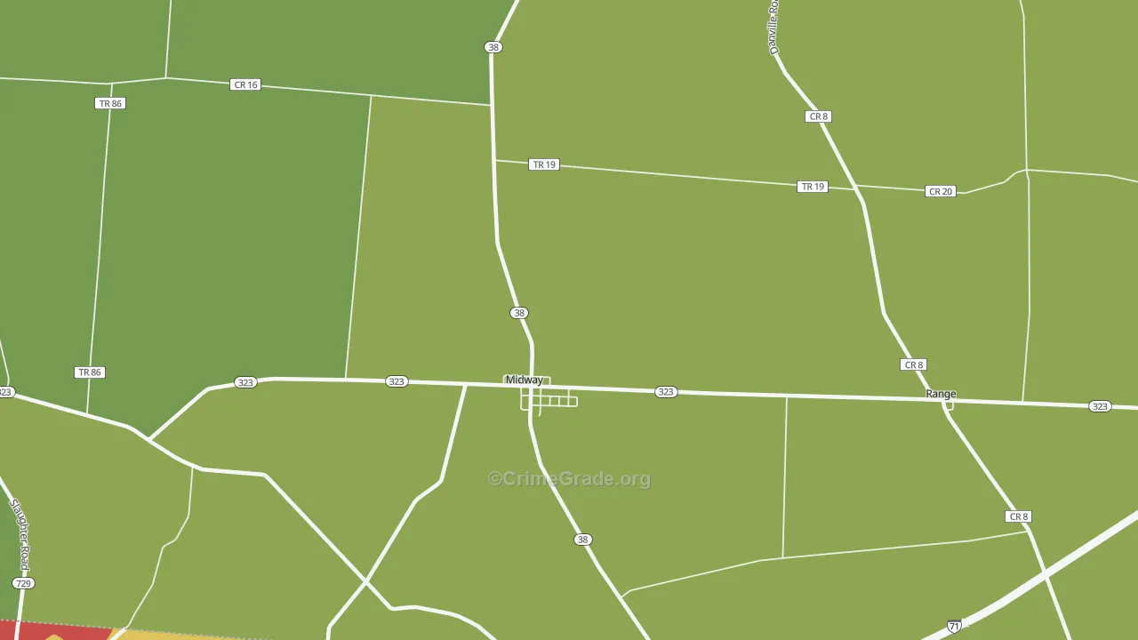 Sedalia, OH Map of Theft Rates