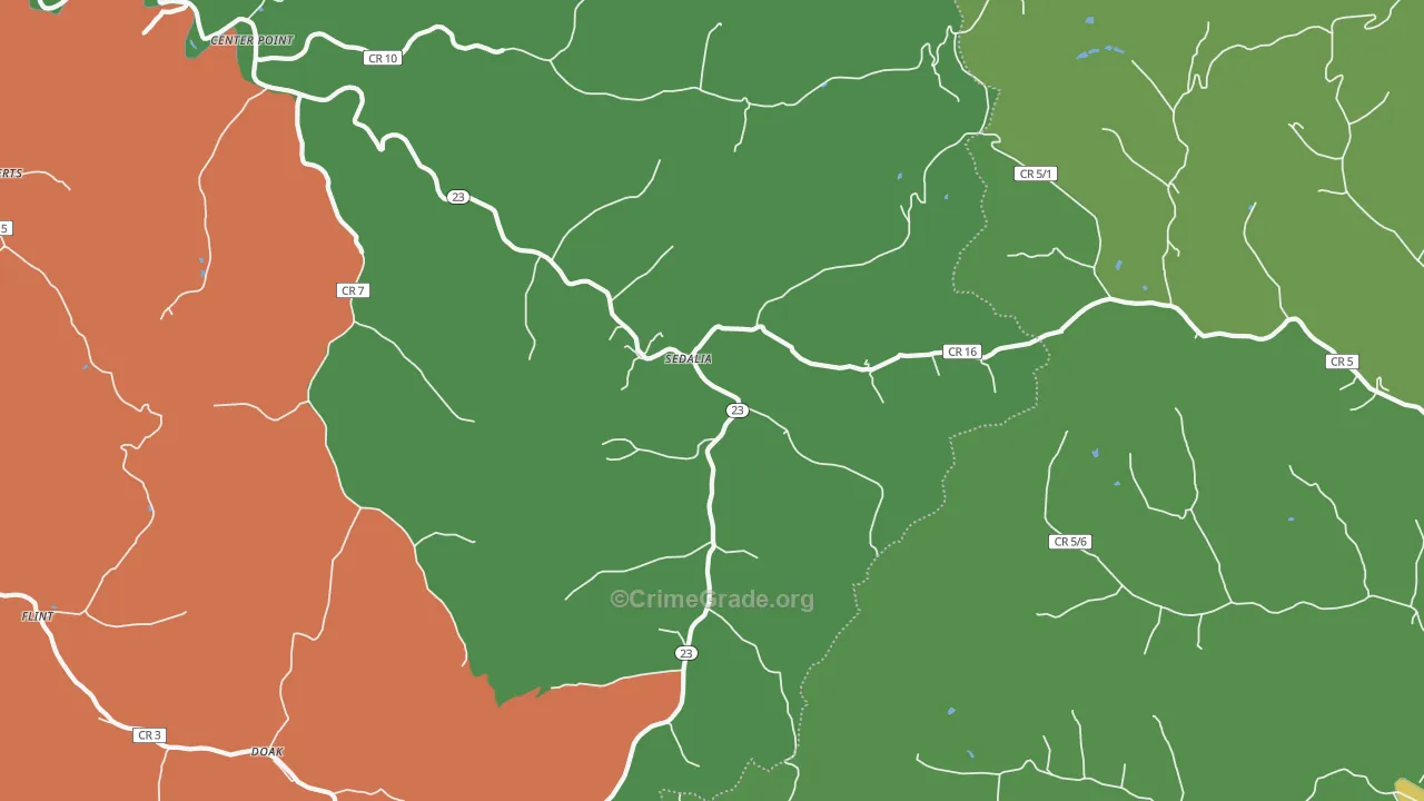 Sedalia, WV Map of Theft Rates