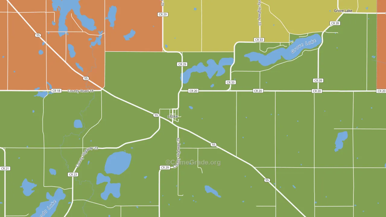 Sedan, MN Map of Theft Rates