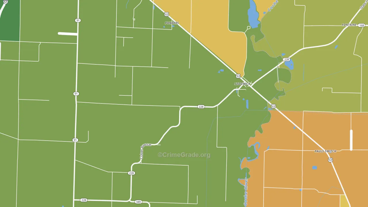 Sedgwick, AR Map of Theft Rates