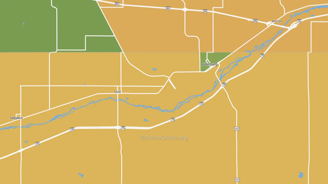 Sedgwick County, CO Map of Theft Rates