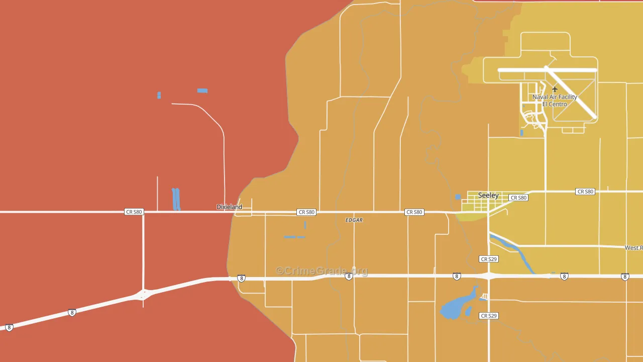 Seeley, CA Map of Theft Rates