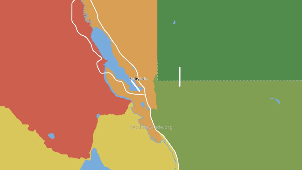 Seeley Lake, MT Map of Theft Rates