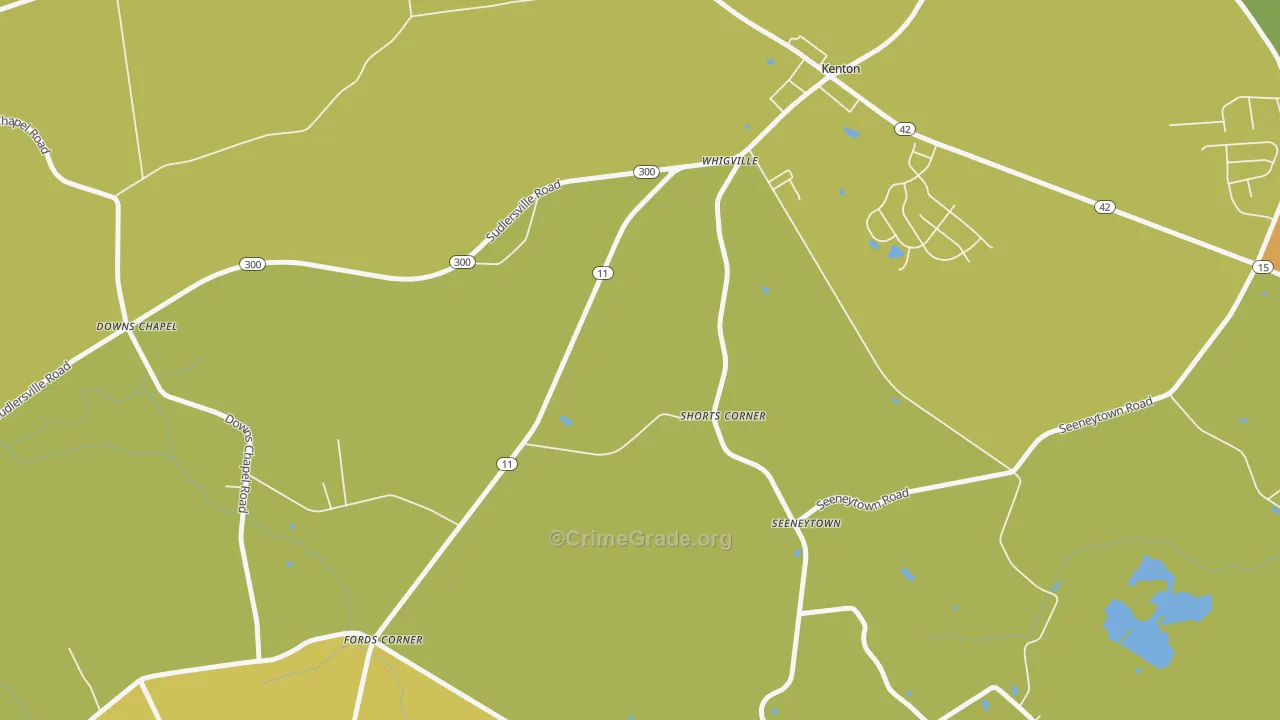 Seeneytown, DE Map of Theft Rates