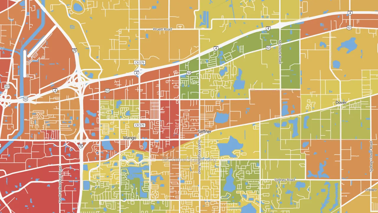 Seffner, FL Map of Theft Rates