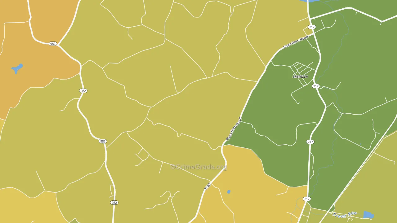 Seger, PA Map of Theft Rates
