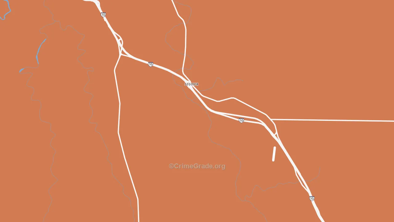 Segovia, TX Map of Theft Rates