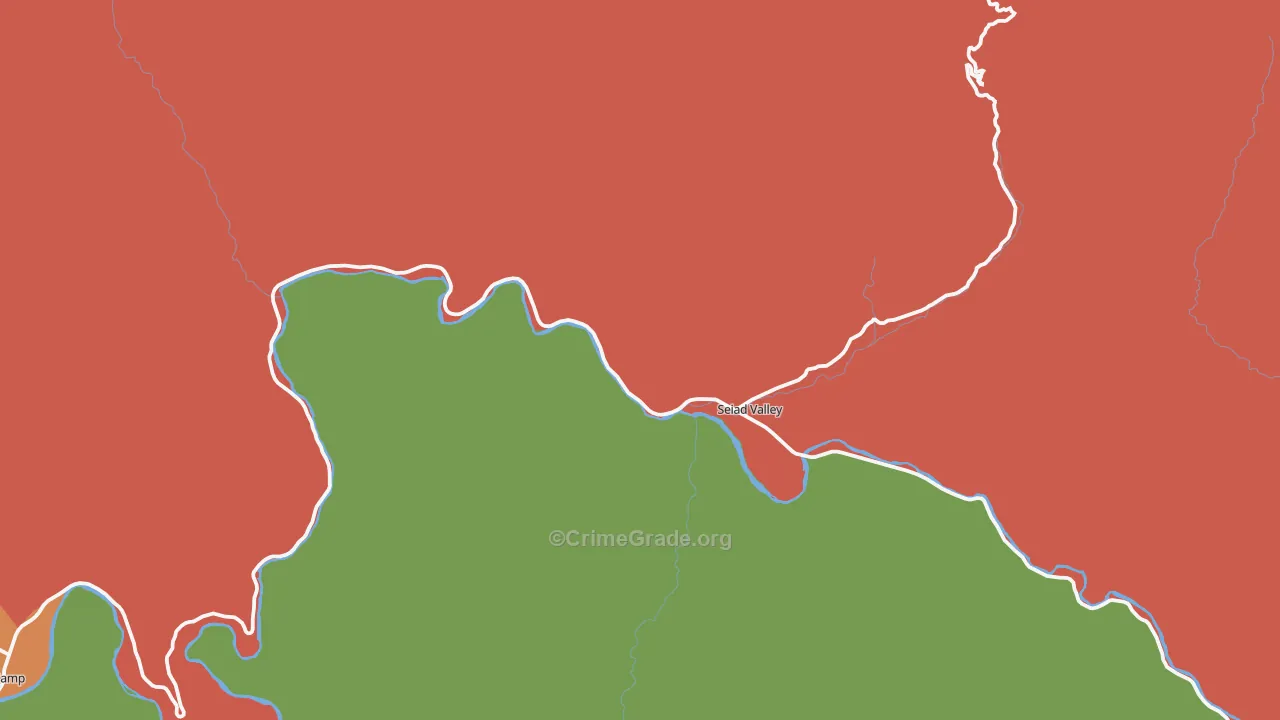 Seiad Valley, CA Map of Theft Rates
