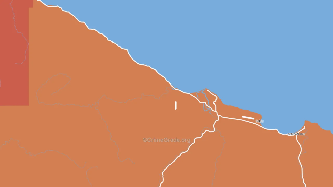 Sekiu, WA Map of Theft Rates