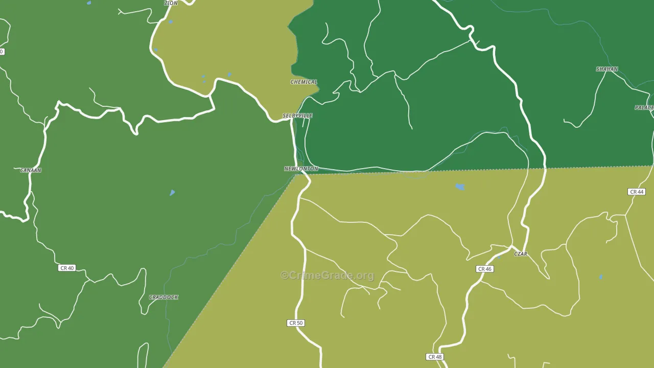 Selbyville, WV Map of Theft Rates