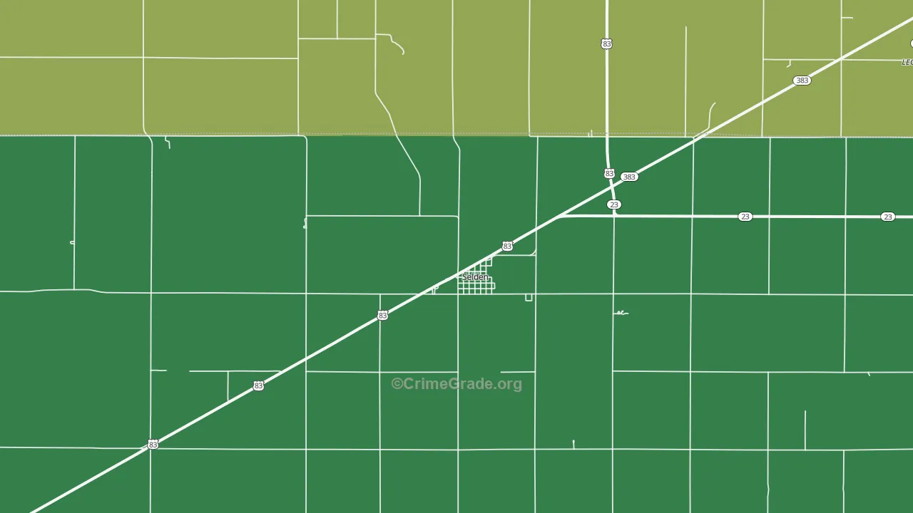 Selden, KS Map of Theft Rates