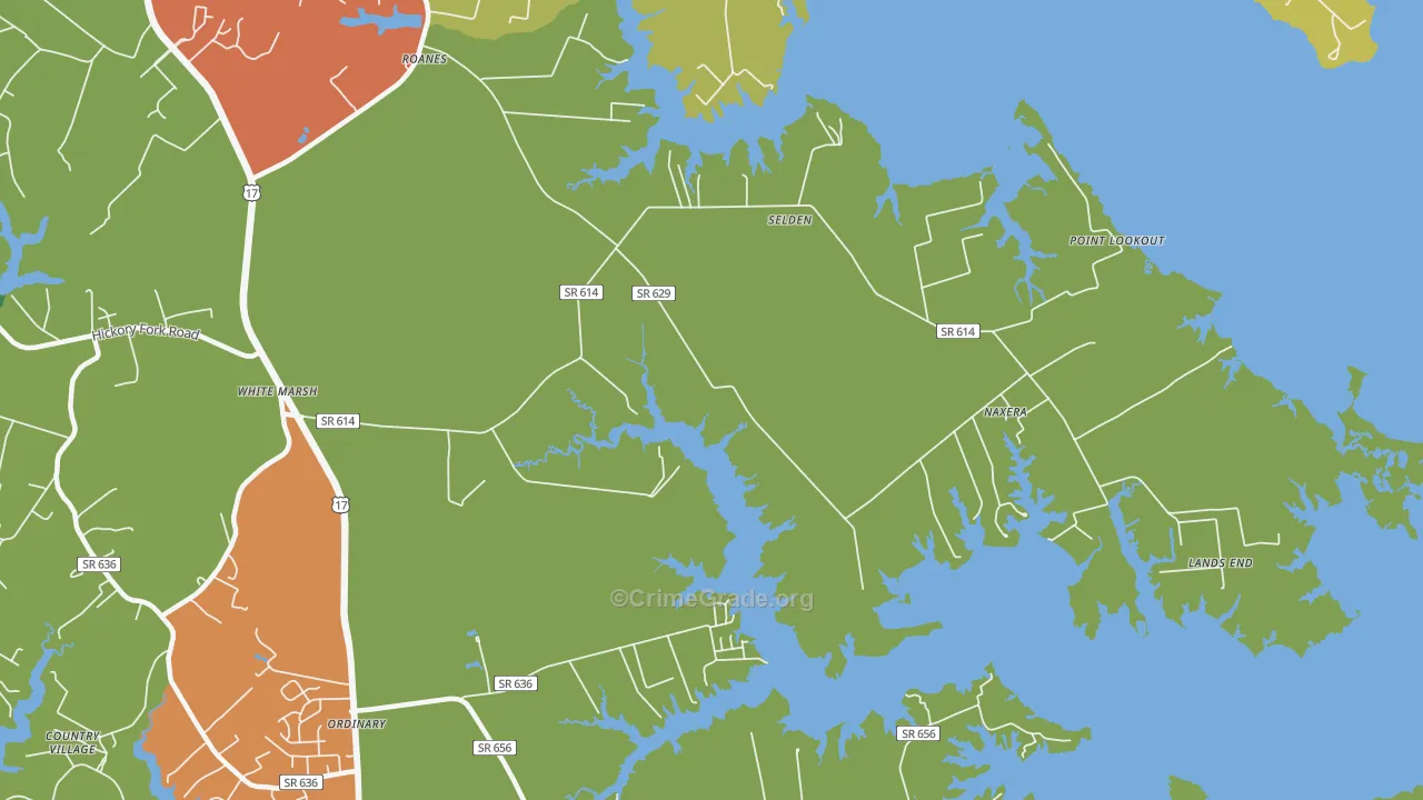 Selden, VA Map of Theft Rates