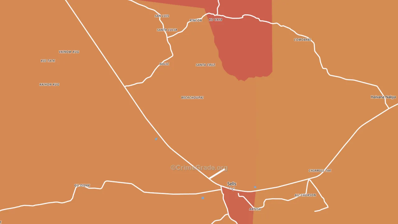 Sells, AZ Map of Theft Rates