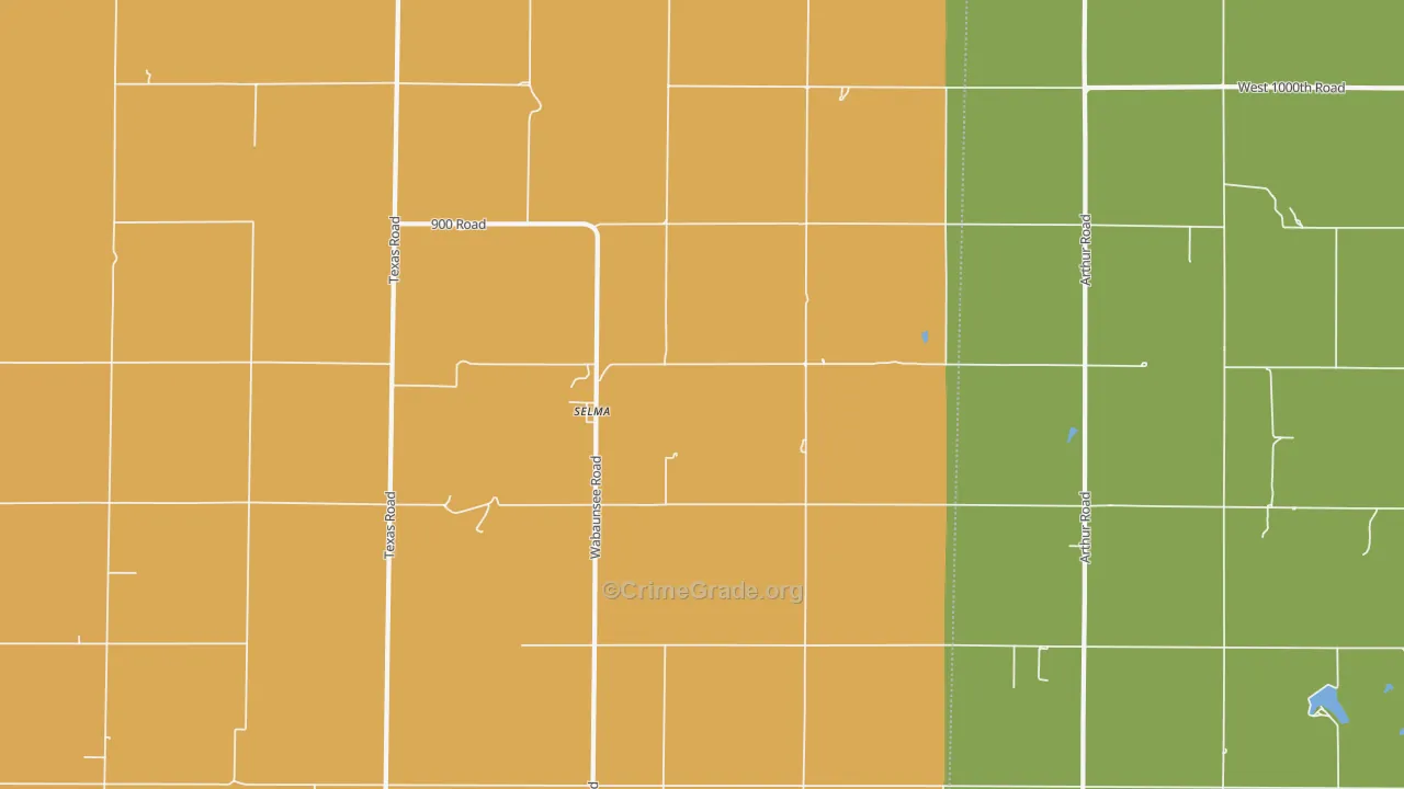 Selma, KS Map of Theft Rates