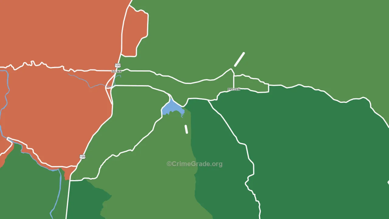 Selma, OR Map of Theft Rates