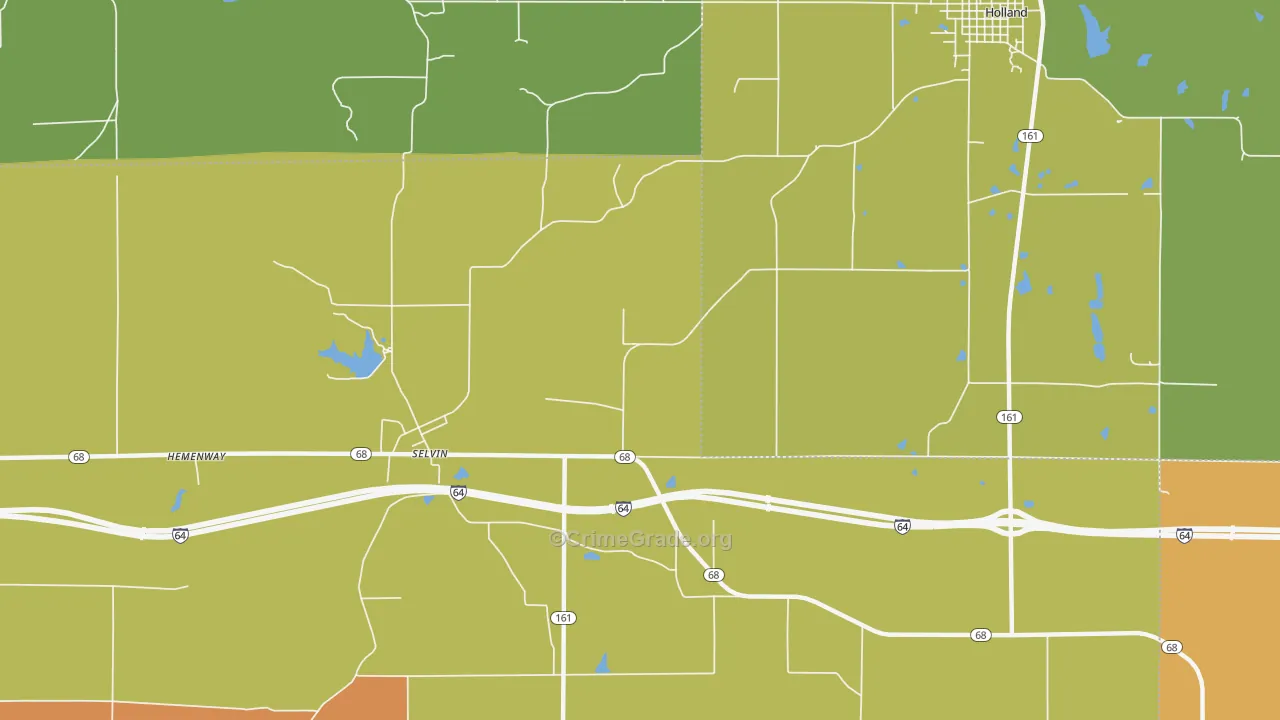 Selvin, IN Map of Theft Rates