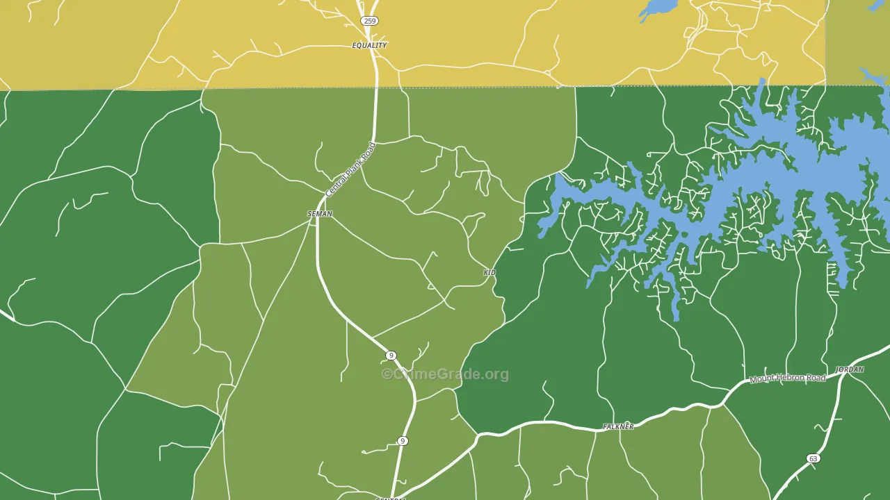 Seman, AL Map of Theft Rates