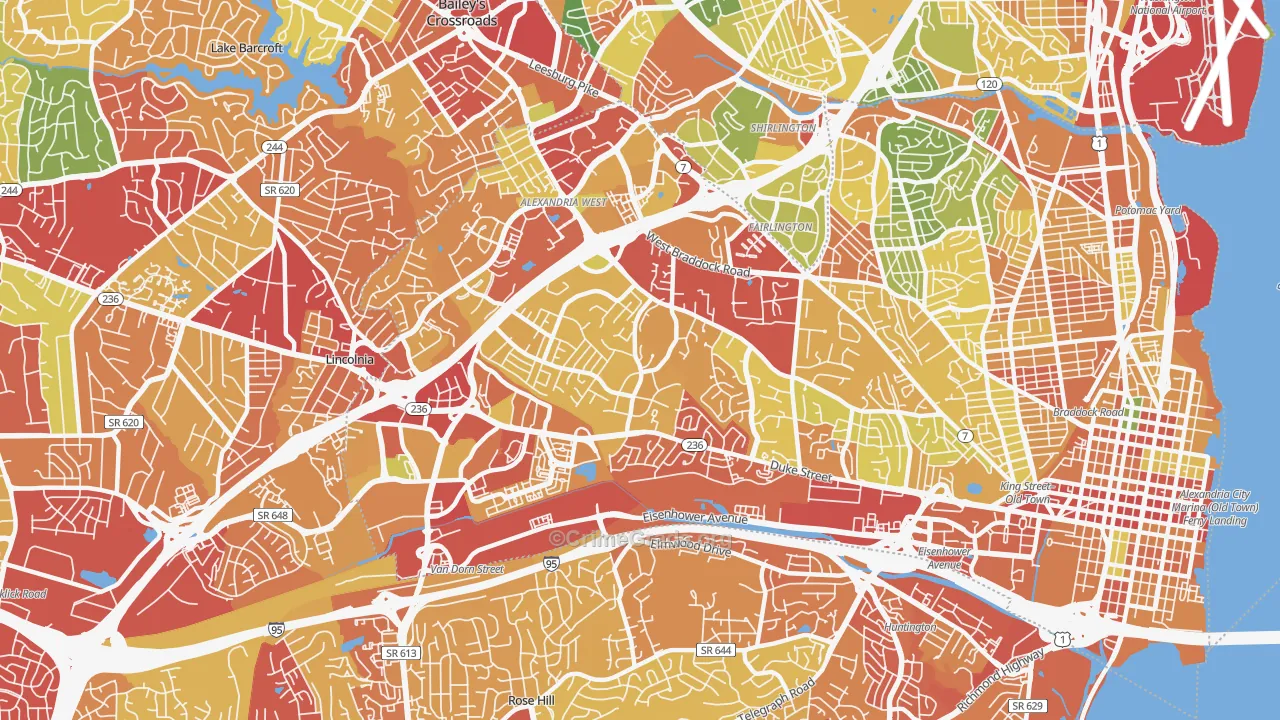 Seminary Hill, Alexandria, VA Map of Theft Rates