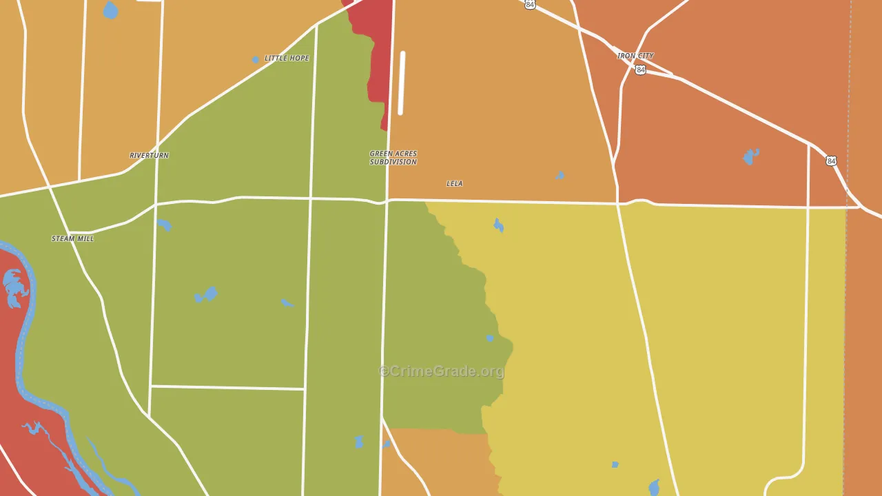 Seminole County, GA Map of Theft Rates