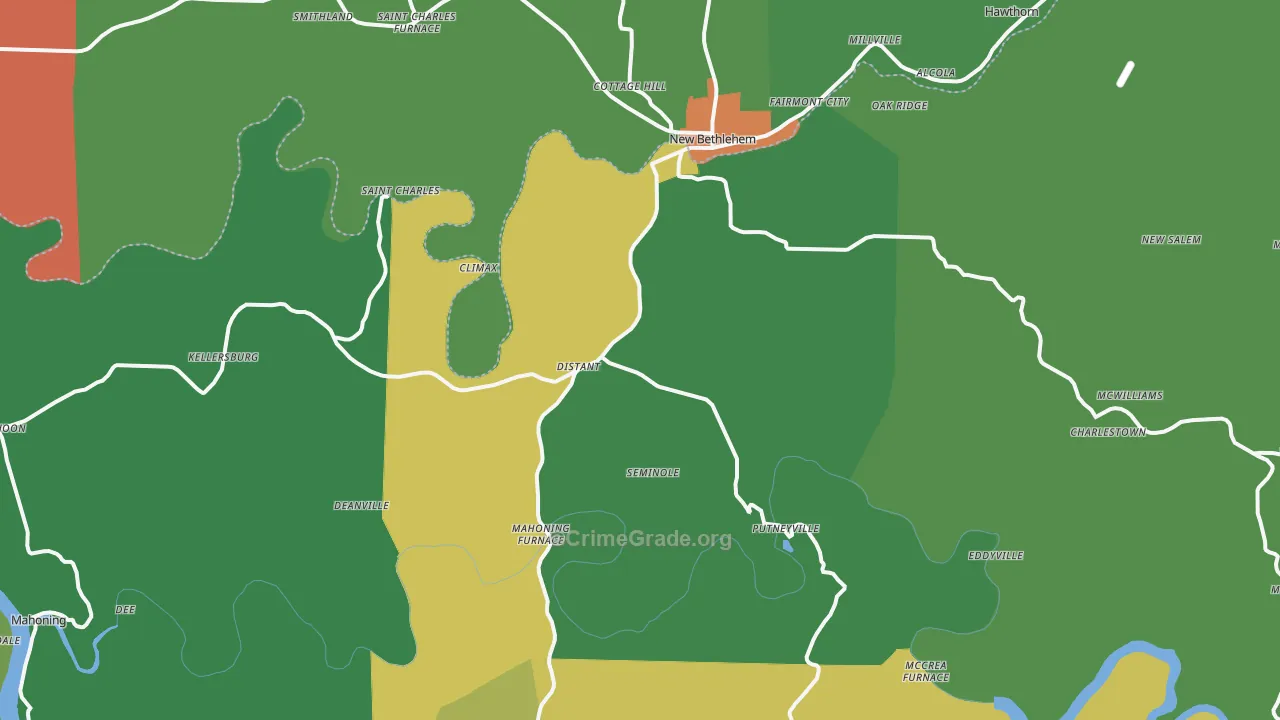 Seminole, PA Map of Theft Rates
