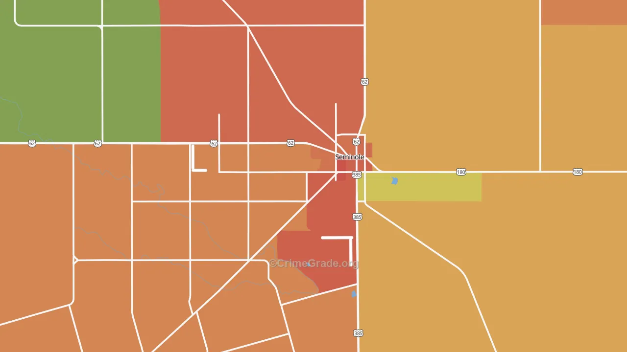 Seminole, TX Map of Theft Rates