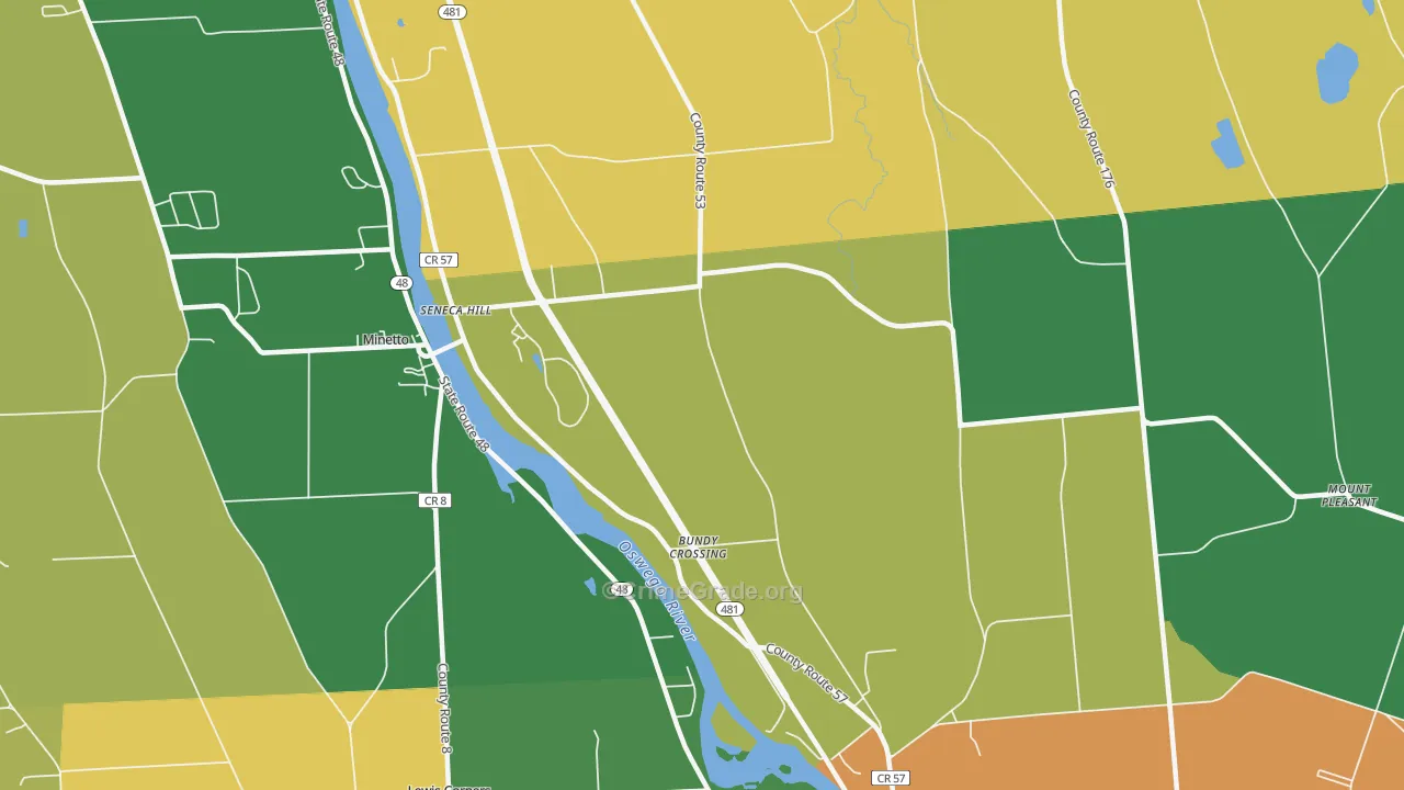 Seneca Hill, NY Map of Theft Rates