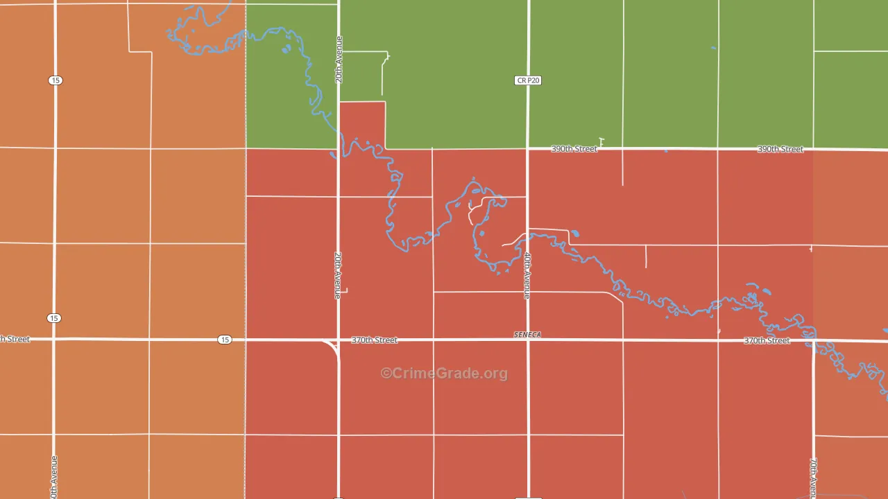 Seneca, IA Map of Theft Rates