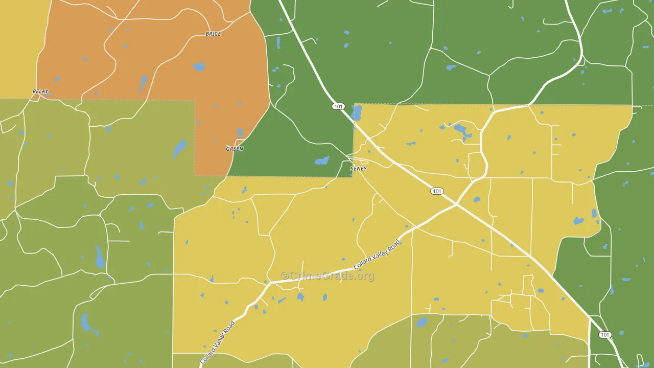 Seney, GA Map of Theft Rates