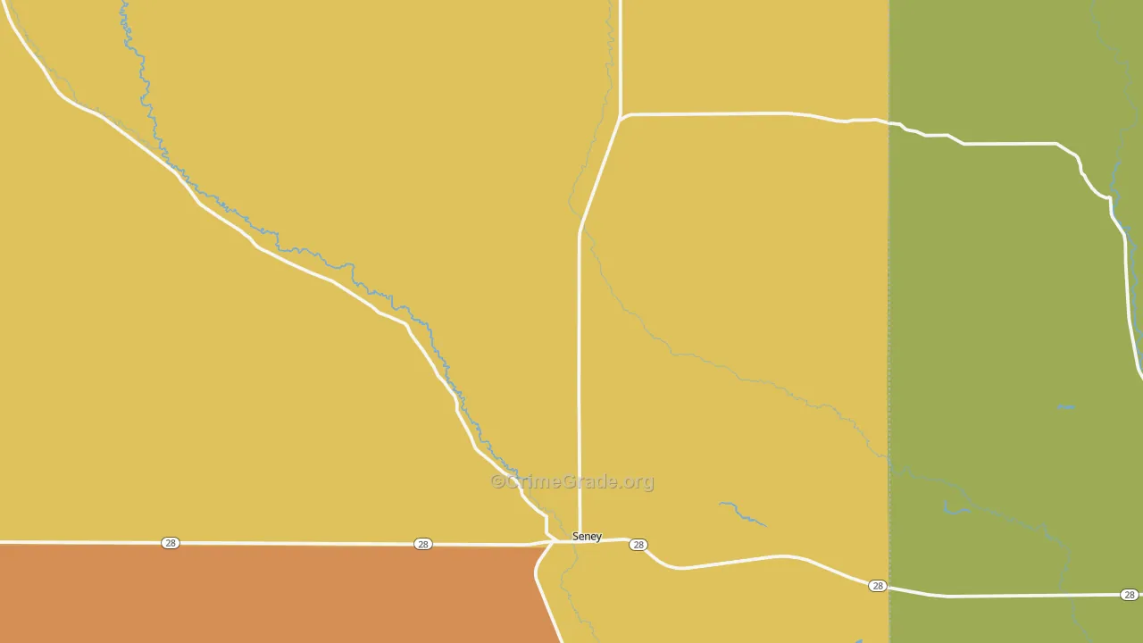 Seney, MI Map of Theft Rates