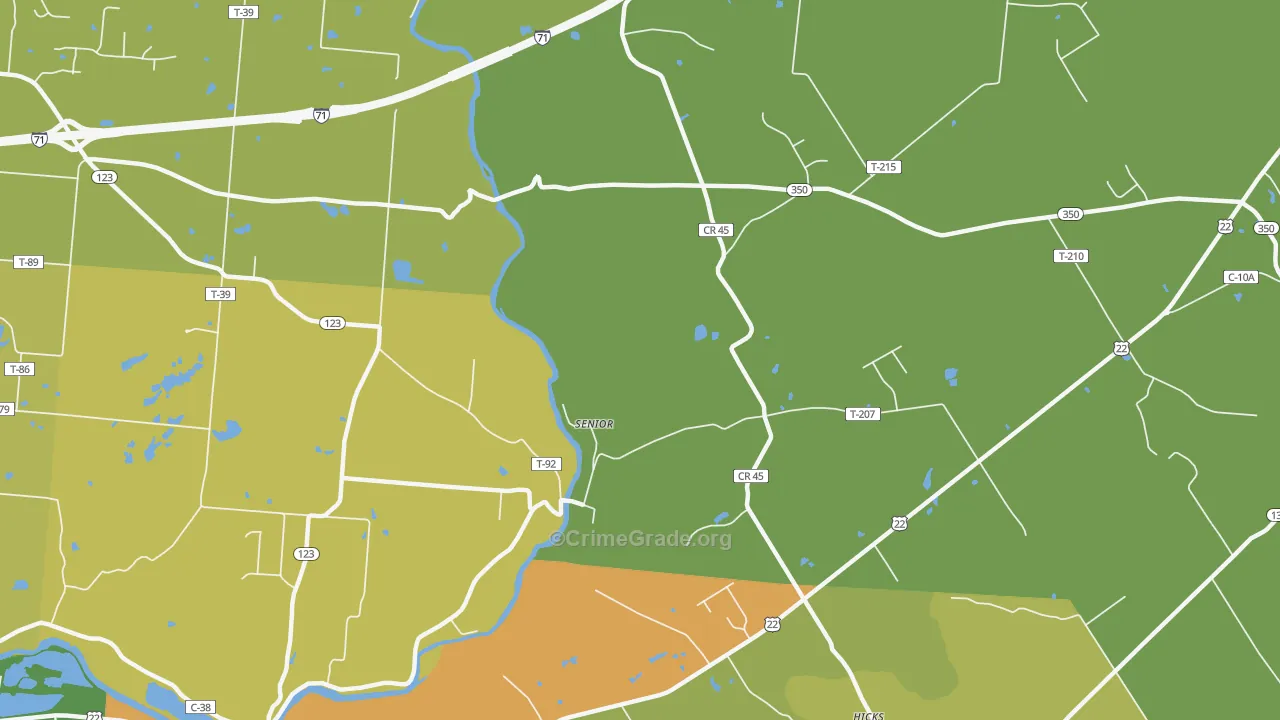 Senior, OH Map of Theft Rates